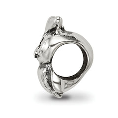 Sterling Silver 925 Owl Bead for Kids with Antiqued Finish