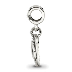 Sterling Silver Kids Flip Flops Bead with Antiqued Finish Solid Charm