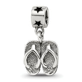 Kids Collection Sterling Silver Flip Flops Dangle Reflections Bead