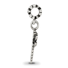 Sterling Silver 925 Dragonfly Kids Dangle Bead with Antiqued Finish