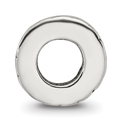 Sterling Silver 925 Notched Spacer Bead with Antiqued Finish Solid Design