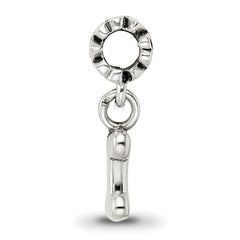 Sterling Silver 925 Dog Bone Dangle Bead for Kids with Antiqued Finish