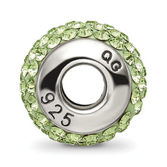 Sterling Silver Reflections August Full Light Green Preciosa Crystal Bead