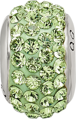 Sterling Silver Reflections August Full Light Green Preciosa Crystal Bead