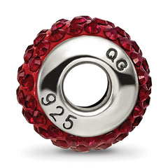 Sterling Silver January Red Crystal Bead with Antiqued Finish