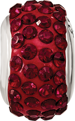 Sterling Silver January Red Crystal Bead with Antiqued Finish