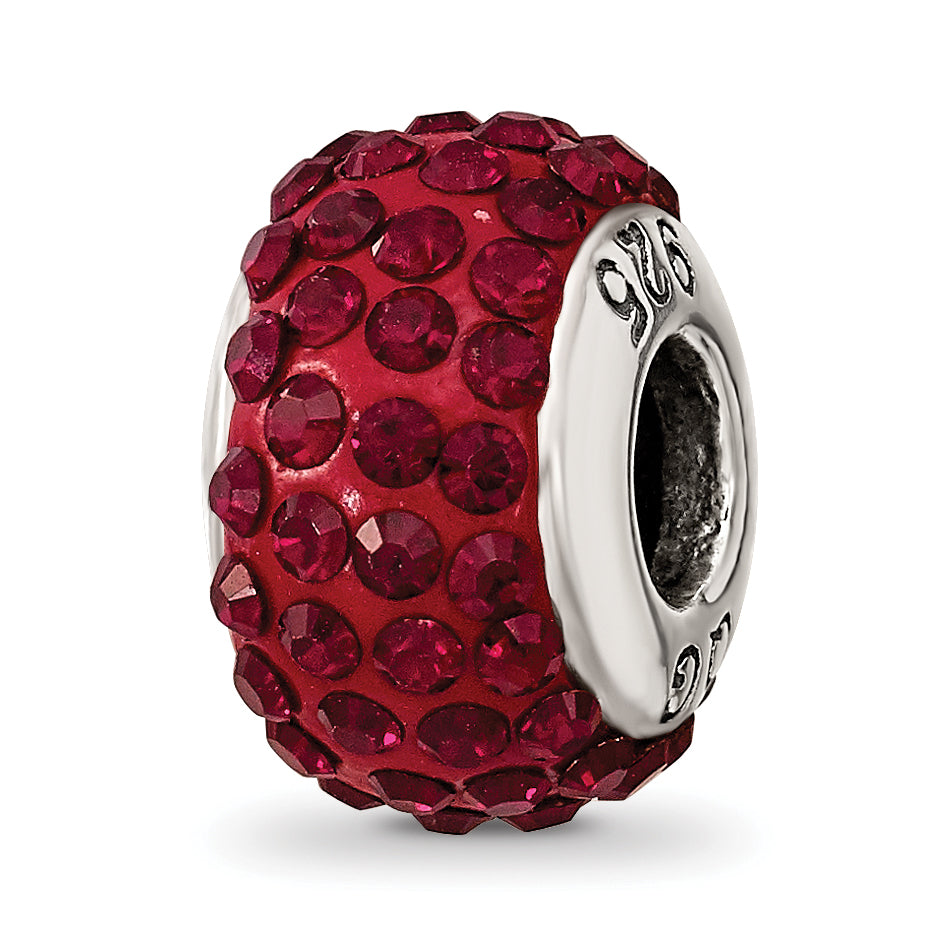 Sterling Silver Reflections January Full Red Preciosa Crystal Bead