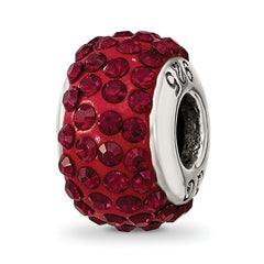 Sterling Silver Reflections January Full Red Preciosa Crystal Bead