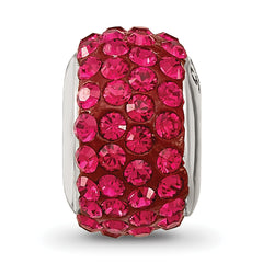 Sterling Silver 925 Antiqued Red Crystal Bead for July Birthstone Jewelry