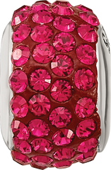 Sterling Silver 925 Antiqued Red Crystal Bead for July Birthstone Jewelry