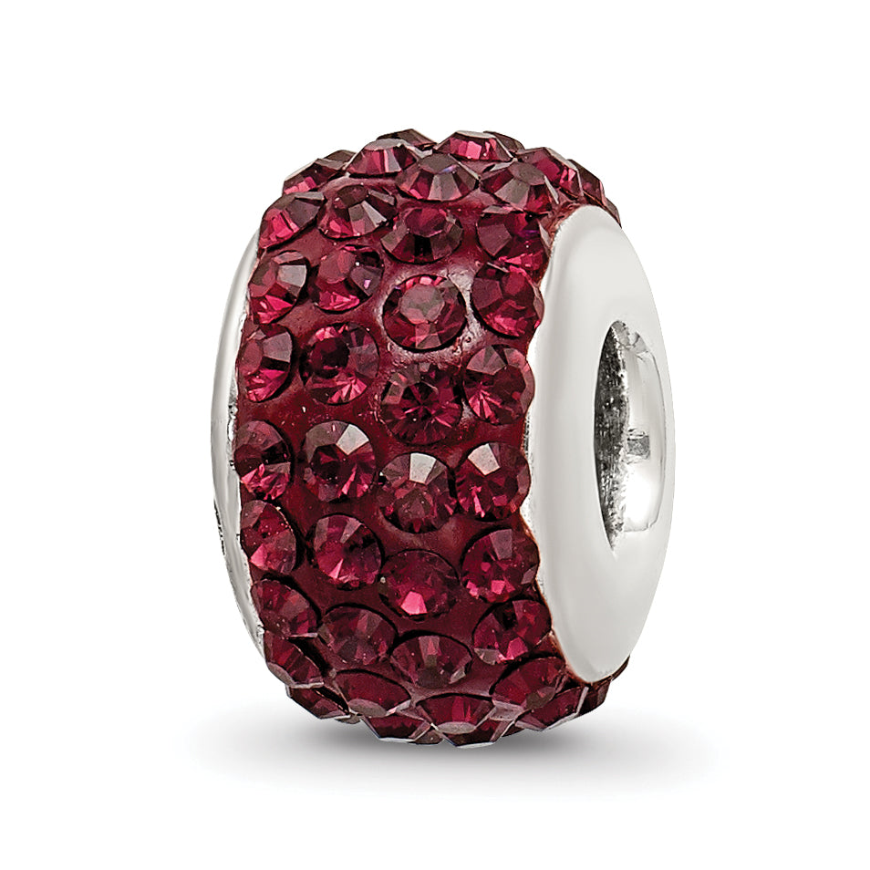 Sterling Silver Reflections June Full Red Preciosa Crystal Bead