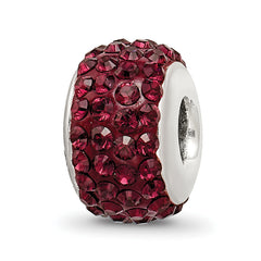 Sterling Silver Reflections June Full Red Preciosa Crystal Bead