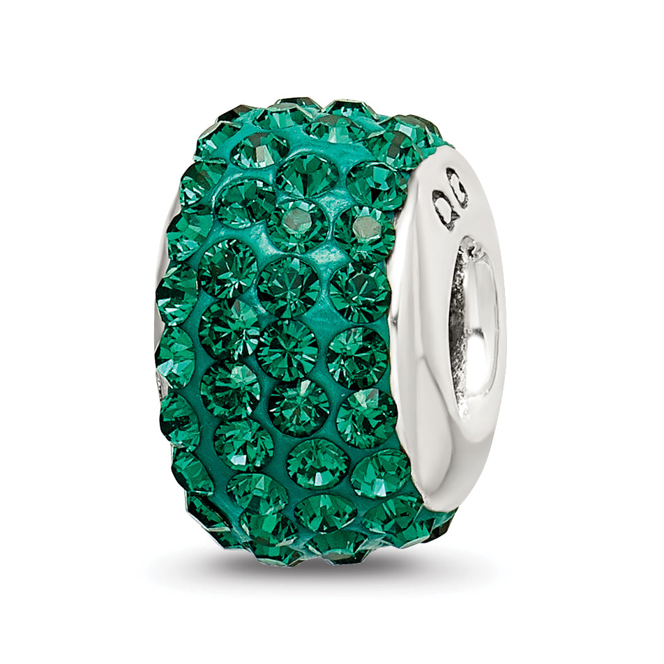 Sterling Silver Reflections May Full Green Preciosa Crystal Bead