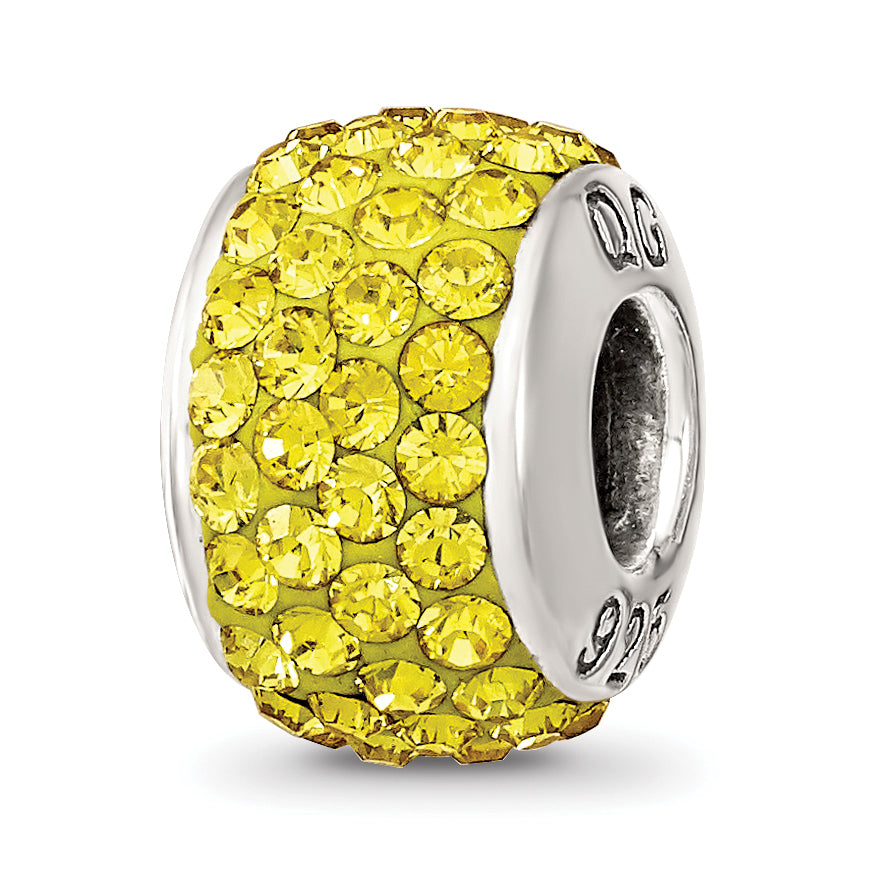 Sterling Silver Reflections November Full Yellow Preciosa Crystal Bead