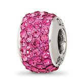Sterling Silver Reflections October Full Pink Preciosa Crystal Bead