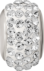 Sterling Silver 925 Bead with Preciosa Crystal for April Birthstone