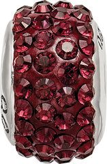 Sterling Silver 925 Red Crystal Bead with Antiqued Finish  Elegant June Birthstone