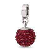 Sterling Silver Reflections June Red Preciosa Crystal Ball Dangle Bead