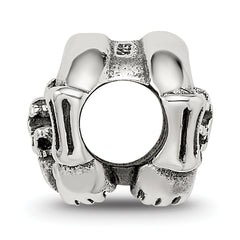 Sterling Silver Claddagh Bead with Antiqued Finish Solid Cast Design