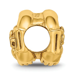 Sterling Silver 925 Gold-Plated Claddagh Bead with Polished Finish