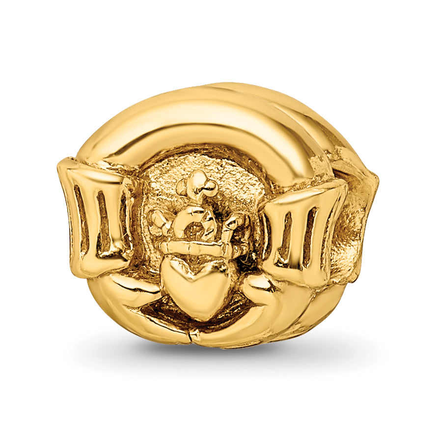 Sterling Silver Gold-plated Reflections Claddagh Bead