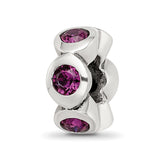 Sterling Silver Reflections Feb Preciosa Crystal Birthstone Bead