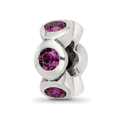 Sterling Silver Reflections Feb Preciosa Crystal Birthstone Bead
