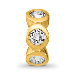 Sterling Silver Gold-plated Reflections April Preciosa Crystal Bead