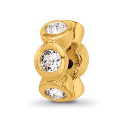 Sterling Silver Gold-plated Reflections April Preciosa Crystal Bead