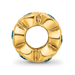 Sterling Silver Gold-plated Reflections Dec Blue Preciosa Crystal Bead