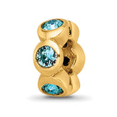 Sterling Silver Gold-plated Reflections Dec Blue Preciosa Crystal Bead