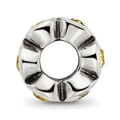 Sterling Silver 925 November Birthstone Bead with Yellow Preciosa Crystals