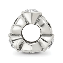 Sterling Silver 925 April Birthstone Bead with White Preciosa Crystal