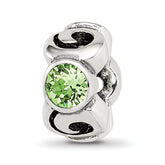 Sterling Silver Reflections August Green Preciosa Crystal Birthstone Bead