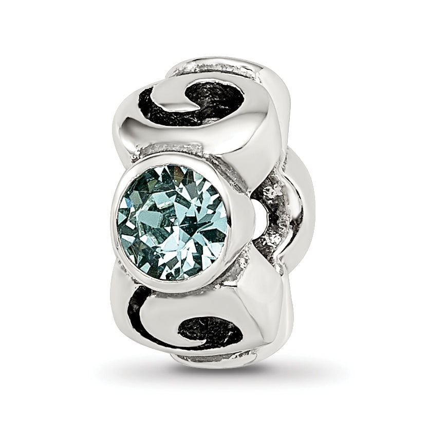 Sterling Silver Reflections December Blue Preciosa Crystal Bead