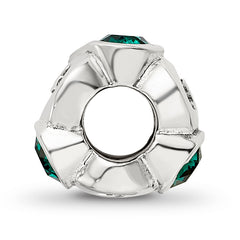Sterling Silver Reflections May Green Preciosa Crystal Birthstone Bead
