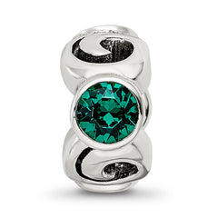 Sterling Silver Reflections May Green Preciosa Crystal Birthstone Bead