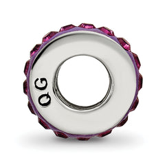 Sterling Silver 925 Bead with Purple Preciosa Crystal Vintage Antiqued Finish
