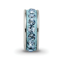 Sterling Silver 925 Blue Crystal Bead with Antiqued Finish