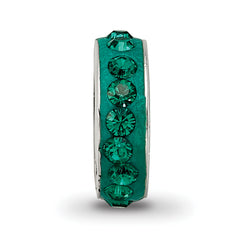 Sophia Jewelers Sterling Silver Bead with Green Preciosa Crystal Antique Finish