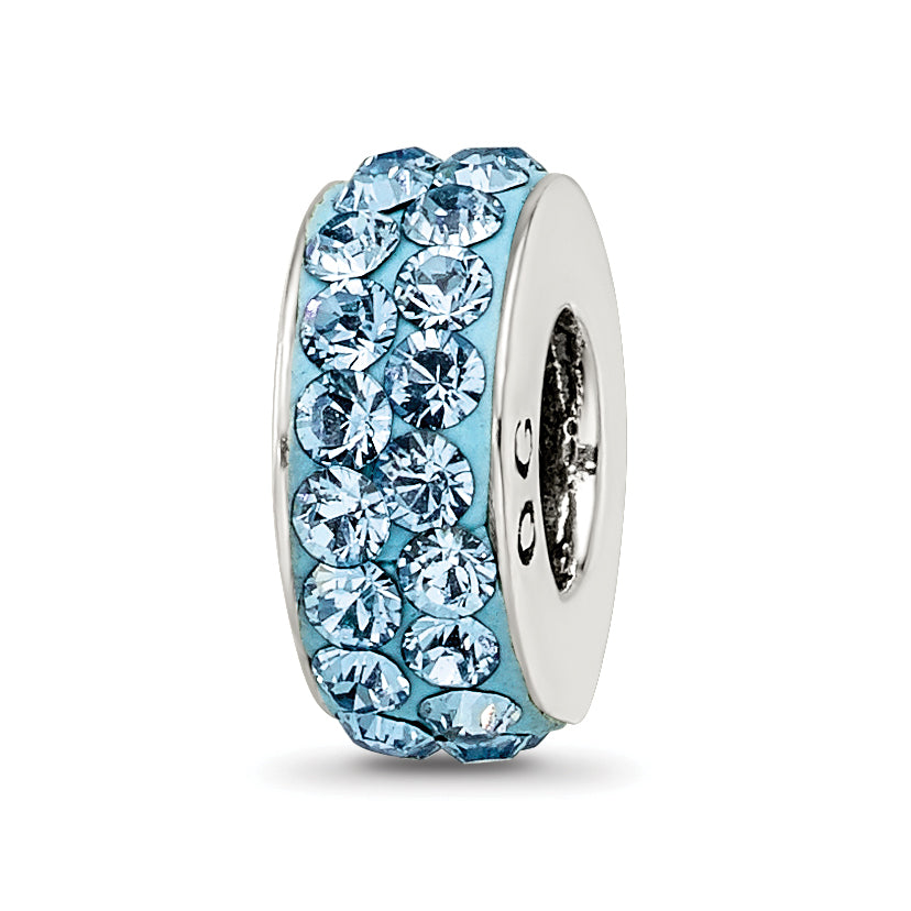 Sterling Silver Reflections March Double Row Preciosa Crystal Bead