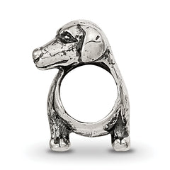 Sterling Silver 925 Dachshund Bead with Antiqued Finish Solid Design