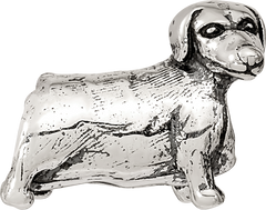 Sterling Silver 925 Dachshund Bead with Antiqued Finish Solid Design