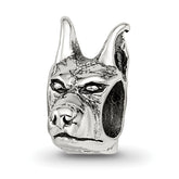 Sterling Silver Reflections Doberman Pinscher Head Bead