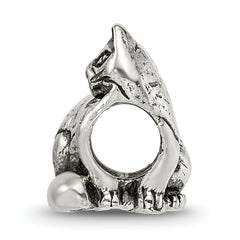 Sterling Silver 925 Ragdoll Cat Bead with Antiqued Finish