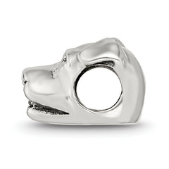 Sterling Silver 925 Rottweiler Head Bead Antiqued Solid