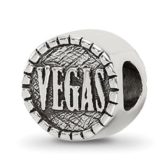 Sterling Silver Reflections 2-sided Vegas Bead