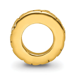 Sterling Silver Gold-Plated Floral Spacer Bead with Polished Finish