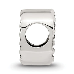 Sterling Silver 925 Heart Flag Bead with Antiqued Finish Solid Cast Design