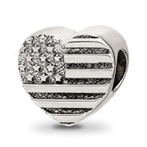 Sterling Silver Reflections Heart Flag Bead